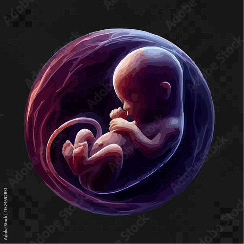 digital art of a fetus in the mother's womb 100