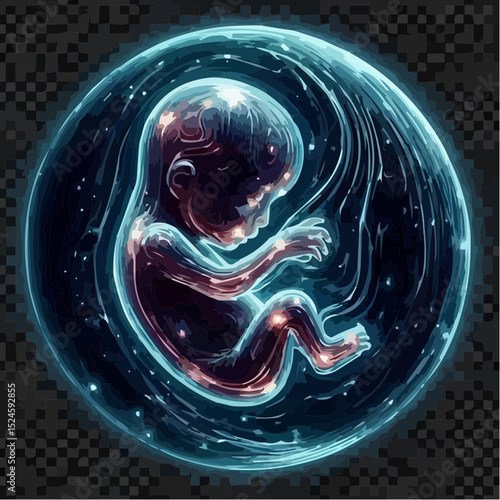 digital art of a fetus in the mother's womb 99