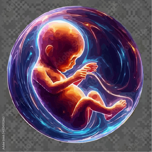 digital art of a fetus in the mother's womb 97