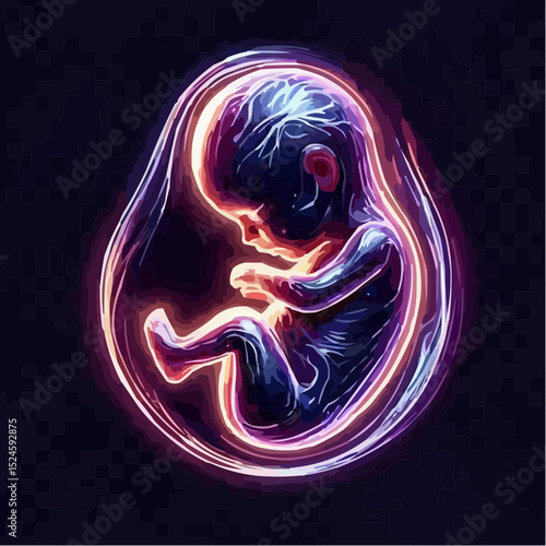 digital art of a fetus in the mother's womb 96