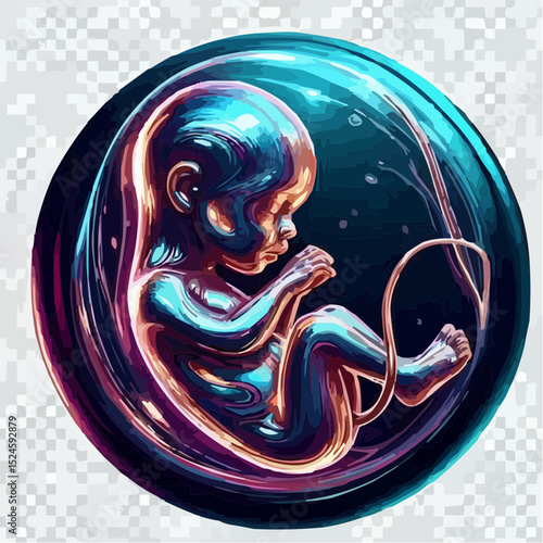 digital art of a fetus in the mother's womb 95
