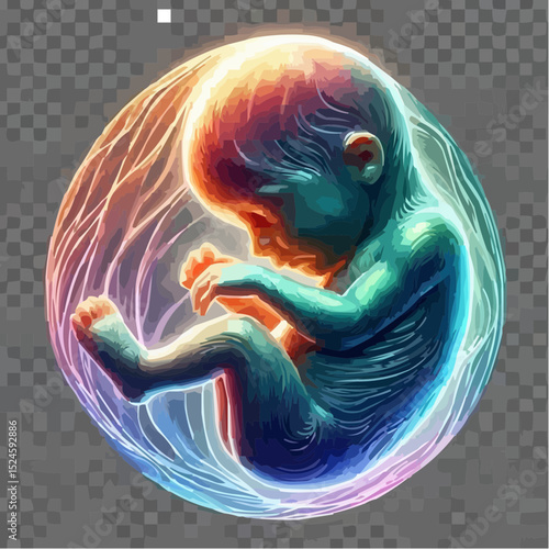 digital art of a fetus in the mother's womb 94