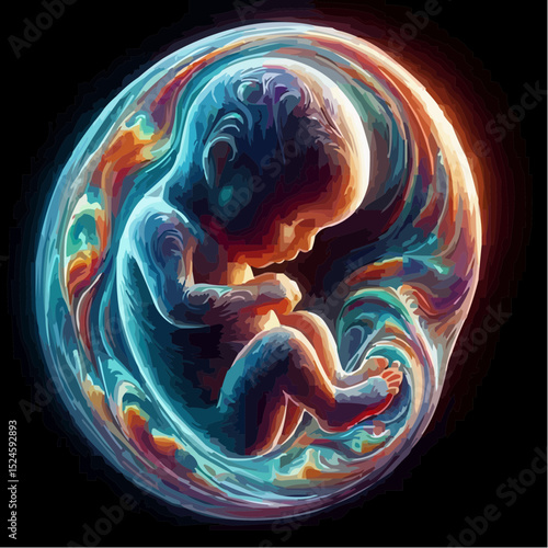 digital art of a fetus in the mother's womb 93