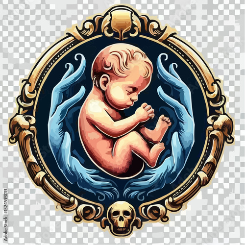 digital art of a fetus in the mother's womb 64