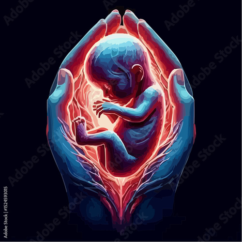 digital art of a fetus in the mother's womb 63
