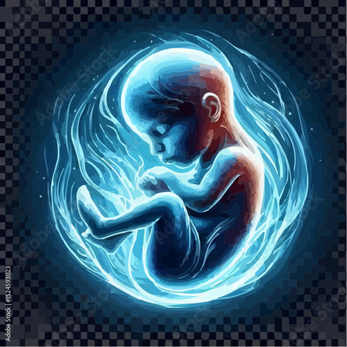 digital art of a fetus in the mother's womb 61