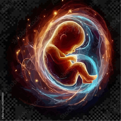 digital art of a fetus in the mother's womb 59