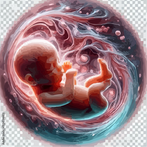 digital art of a fetus in the mother's womb 52