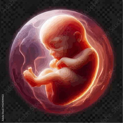 digital art of a fetus in the mother's womb 47