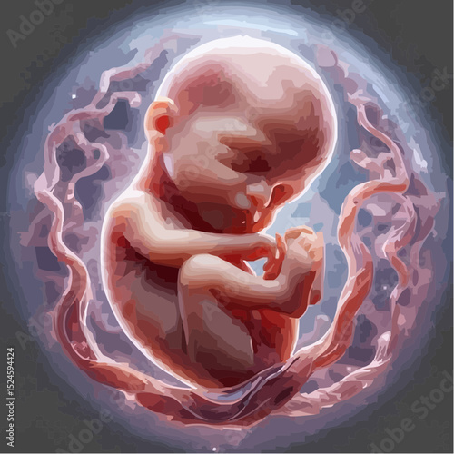 digital art of a fetus in the mother's womb 46