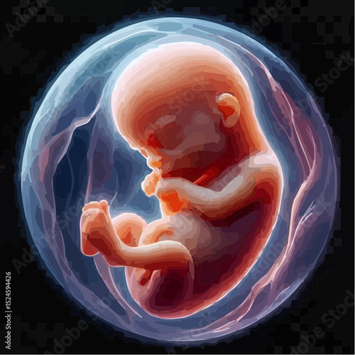 digital art of a fetus in the mother's womb 45