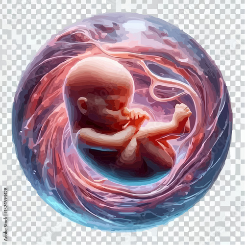 digital art of a fetus in the mother's womb 44