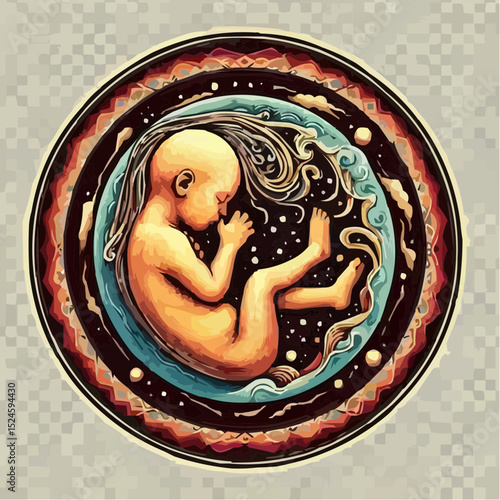 digital art of a fetus in the mother's womb 43