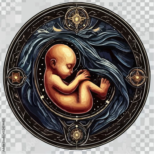 digital art of a fetus in the mother's womb 42
