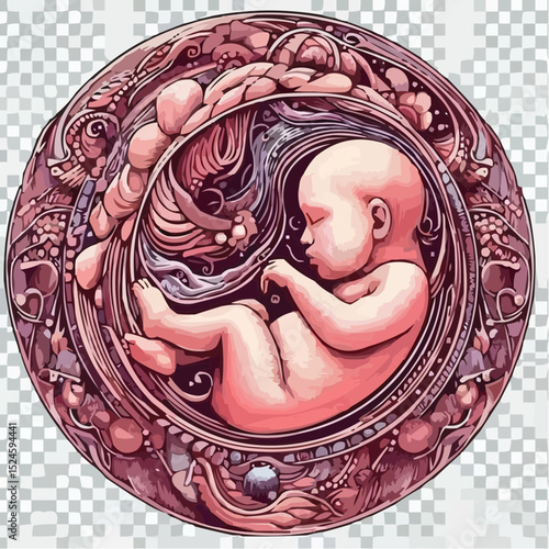 digital art of a fetus in the mother's womb 41