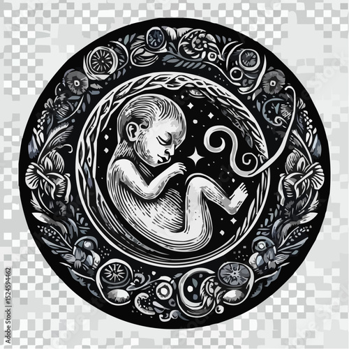 digital art of a fetus in the mother's womb 38