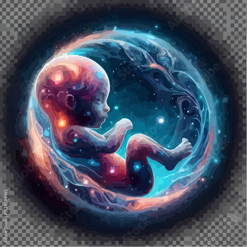 digital art of a fetus in the mother's womb 37