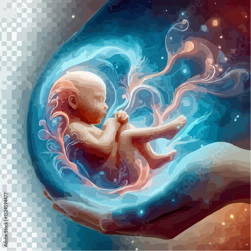 digital art of a fetus in the mother's womb 35