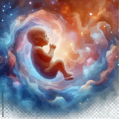 digital art of a fetus in the mother's womb 34