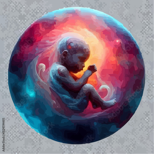 digital art of a fetus in the mother's womb 33