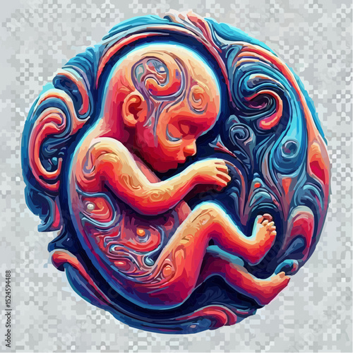 digital art of a fetus in the mother's womb 32
