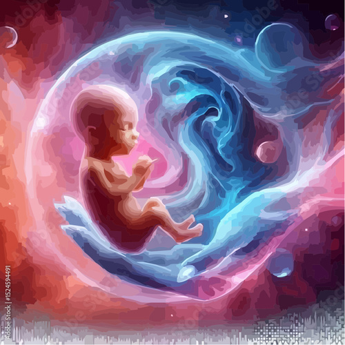 digital art of a fetus in the mother's womb 31