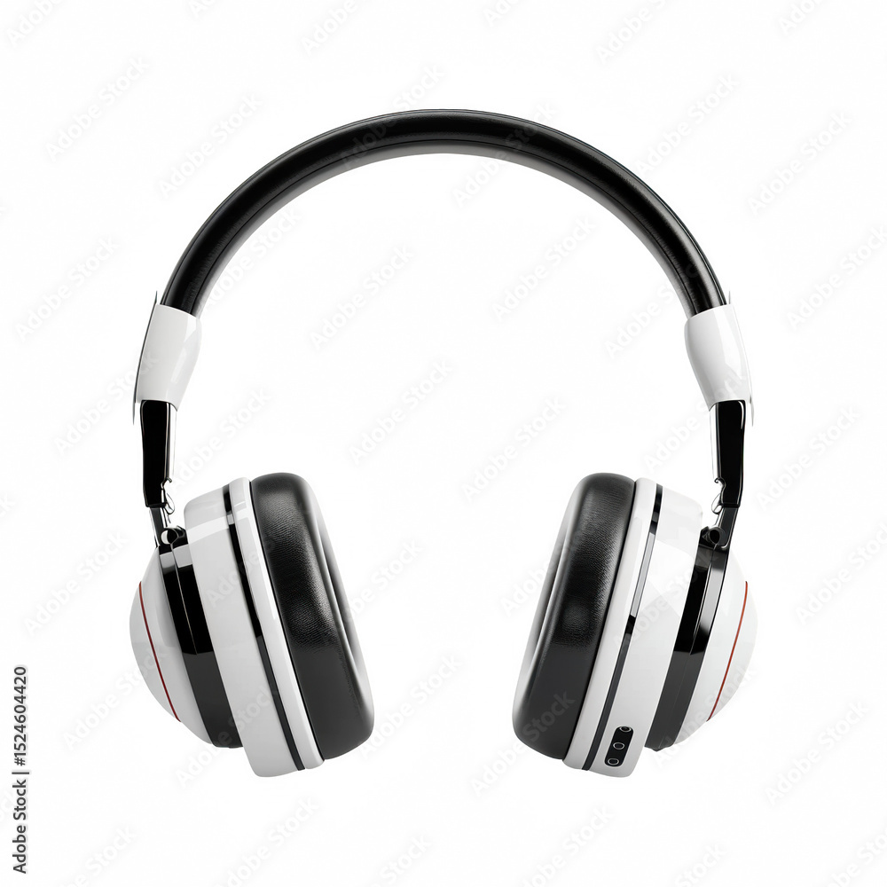 Fototapeta premium Stylish wireless headphones with sleek design, perfect for music lovers and audio enthusiasts.