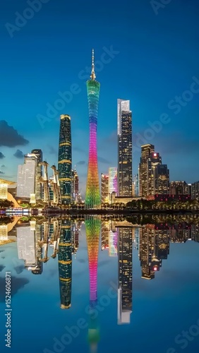 Photography singapore city skyline at night