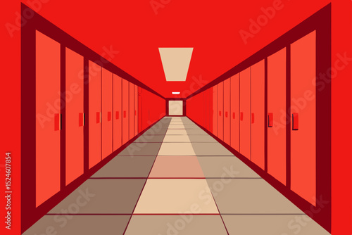 Red Hallway A Journey Through Endless Lockers and Perspectives