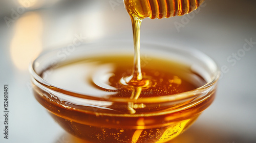 Fototapeta Naklejka Na Ścianę i Meble -  White granulated high fructose corn syrup crystals on a clean white surface with white top background. Minimalistic setup with ample caption space on the side for labeling or product info.

