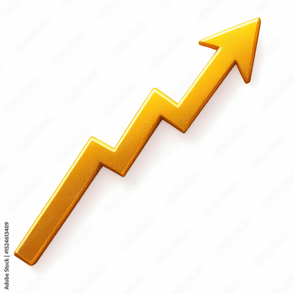 Golden arrow pointing upward, symbolizing growth and progress Golden arrow pointing upward, symbolizing growth and progress