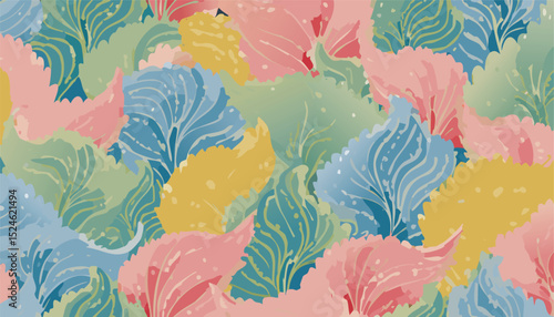 Seamless Seaweed Pattern – Ocean-Inspired Marine Botanical Design