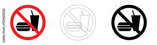 No food or drink allowed sign symbol in vector format