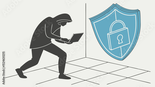 Cybercriminal Attempting to Breach Security Shield