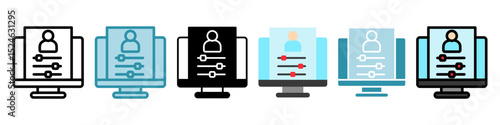 Admin Panel multi style, mini illustration icon. use for modern concept, print, UI, UX kit, web and app development. Vector related to account management, ecommerce, banking and finance.
