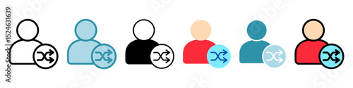 Change Role multi style, mini illustration icon. use for modern concept, print, UI, UX kit, web and app development. Vector related to account management, ecommerce, banking and finance.