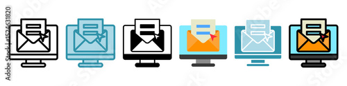 Email Login multi style, mini illustration icon. use for modern concept, print, UI, UX kit, web and app development. Vector related to account management, ecommerce, banking and finance.
