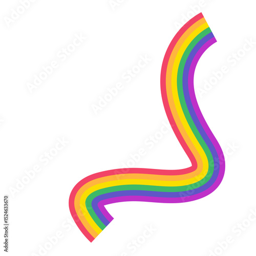 Rainbow Wavy Line Pride Decorative