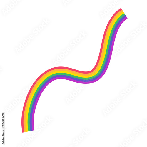 Rainbow Wavy Line Pride Decorative