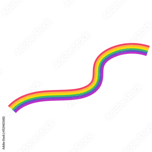 Rainbow Wavy Line Pride Decorative