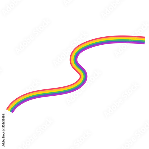 Rainbow Wavy Line Pride Decorative