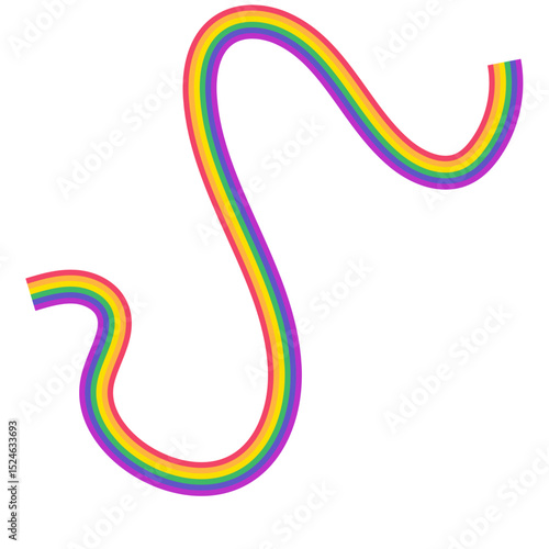 Rainbow Wavy Line Pride Decorative