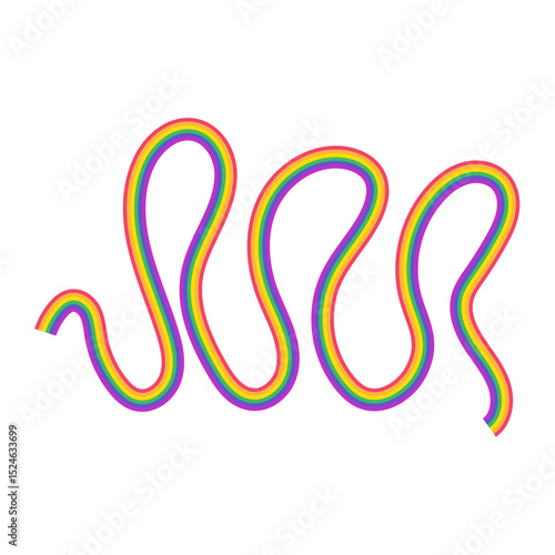 Rainbow Wavy Line Pride Decorative