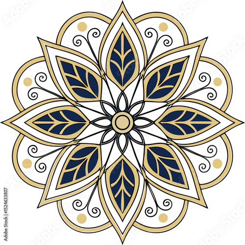 Mandala pattern in applied Thai style.