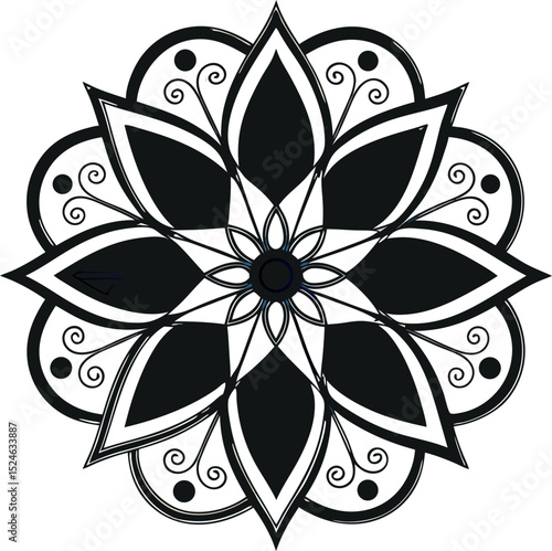 Mandala pattern in applied Thai style.