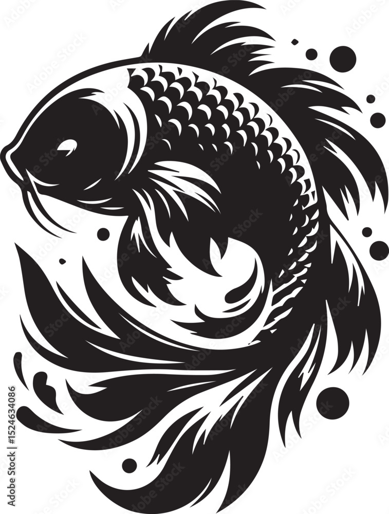 Obraz premium black and white fish