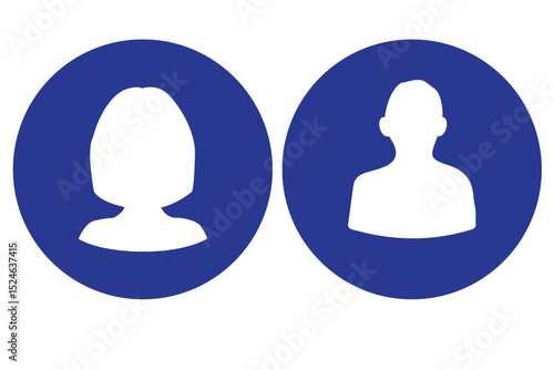 Avatars of a man and a woman. Silhouettes male and female. Profiles of abstract people. Unknown or anonymous persons. Vector illustration