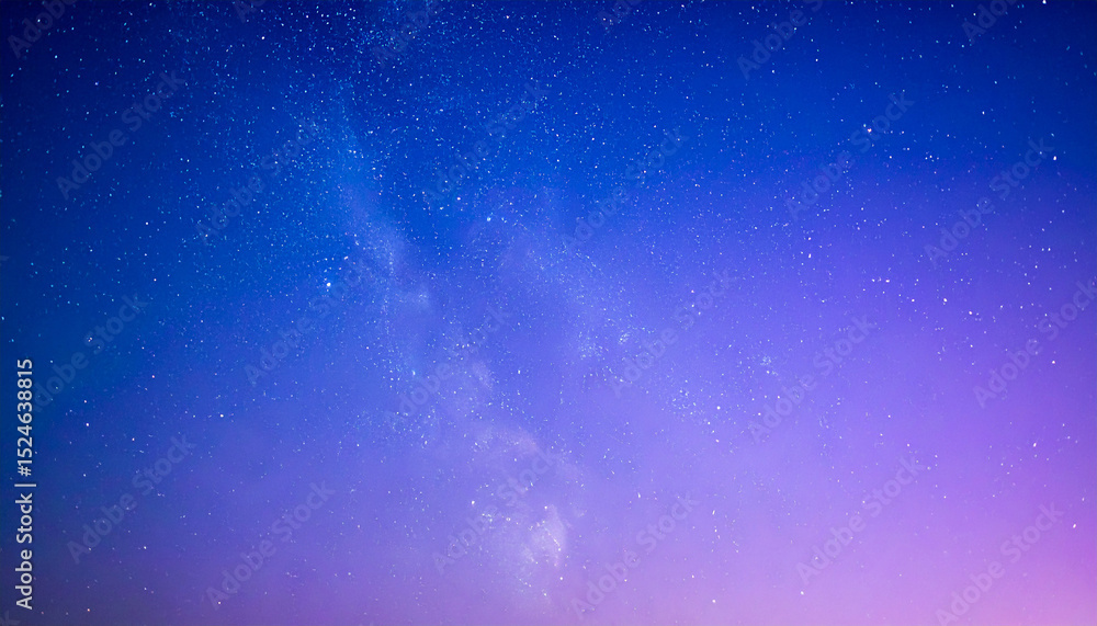 Obraz premium 青紫グラデーションにきらめく星々が漂うモダンな夜空背景 Modern Starry Night Background with Sparkling Blue-Purple Gradient 