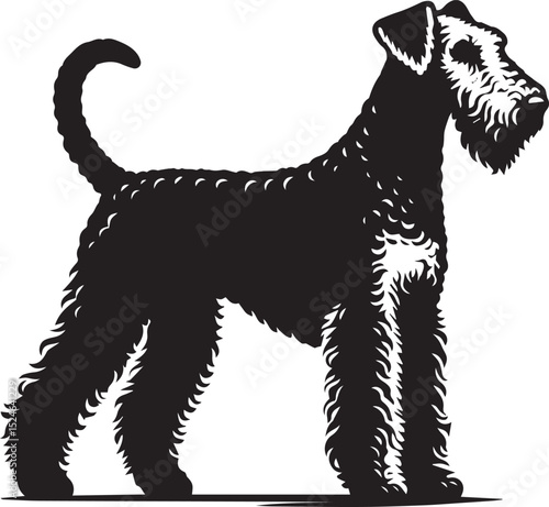 airedale terrier dog silhouette, airedale terrier dog vector illustration, dog vector illustration icon