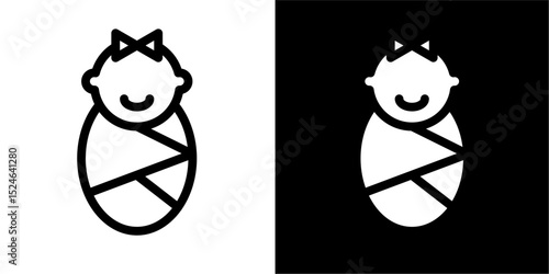 Newborn Baby Swaddled Icon: Infancy & Childcare